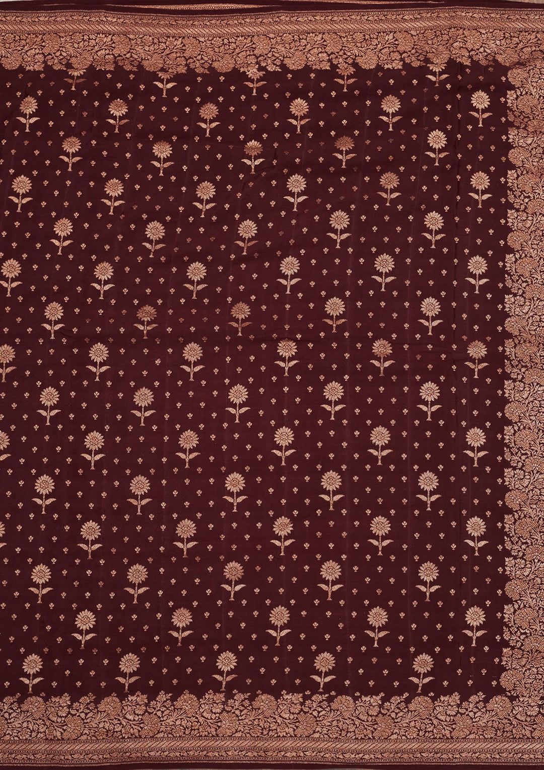 Wine Zariwork Pure Silk Saree-Koskii