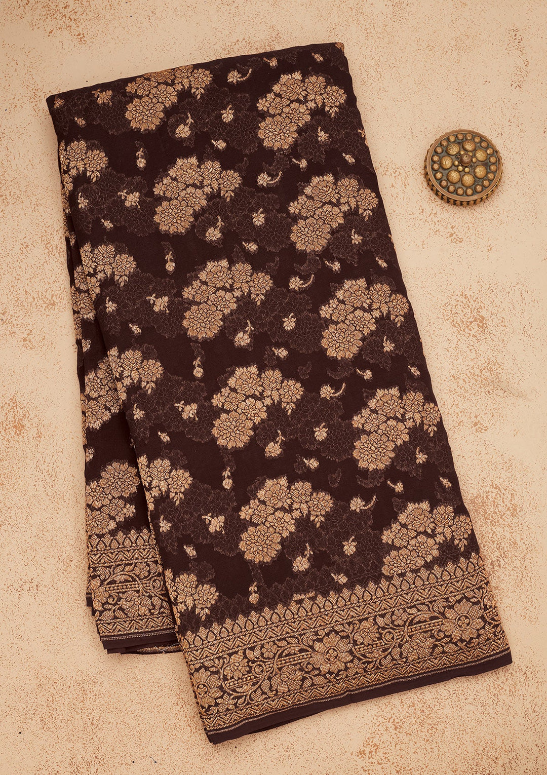 Wine Zariwork Pure Silk Saree-Koskii