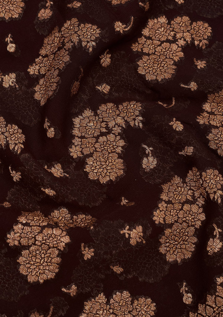 Wine Zariwork Pure Silk Saree-Koskii