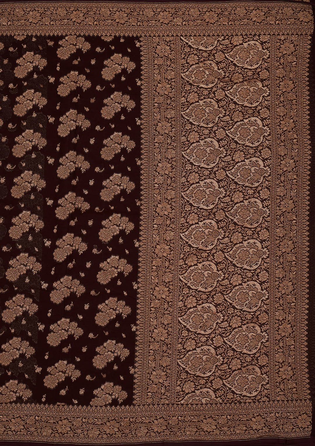 Wine Zariwork Pure Silk Saree-Koskii
