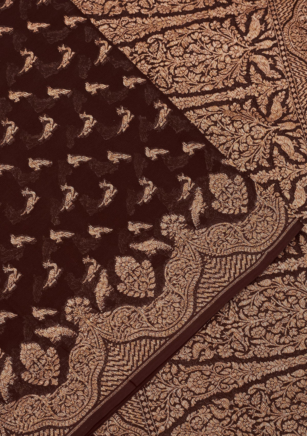Wine Zariwork Pure Silk Saree-Koskii