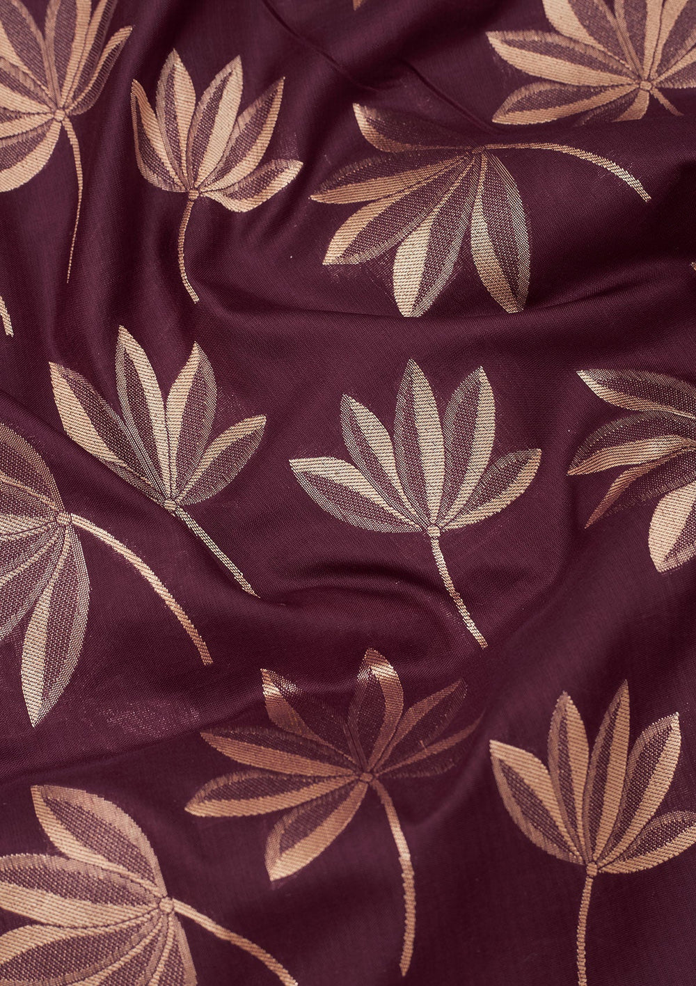 Wine Zariwork Pure Silk Saree-Koskii
