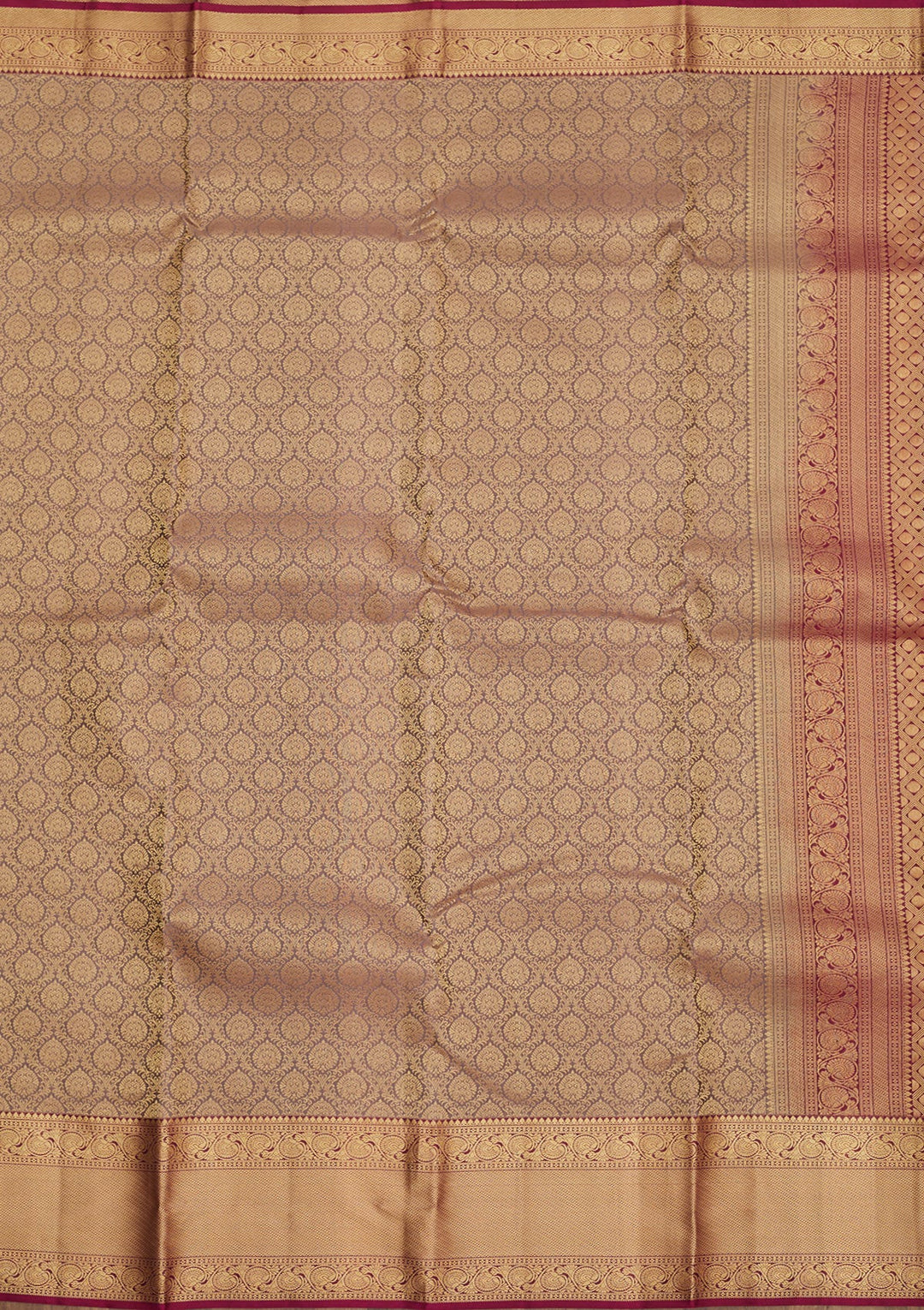 Wine Zariwork Pure Silk Saree-Koskii