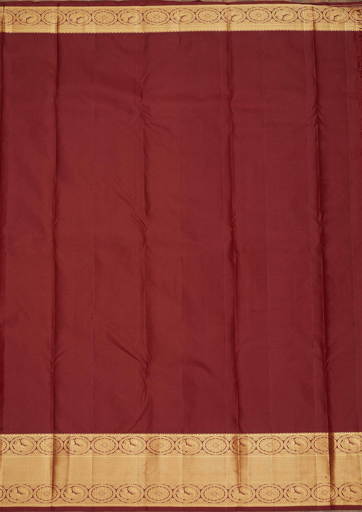 Wine Zariwork Pure Silk Saree-Koskii