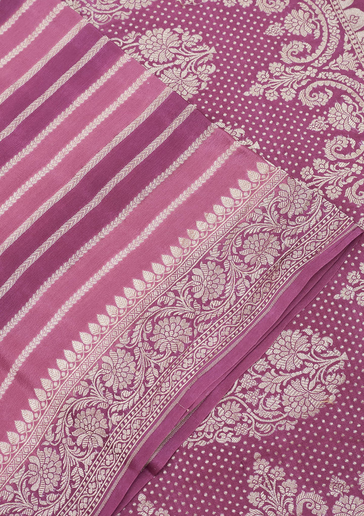 Wine Zariwork Pure Silk Saree-Koskii