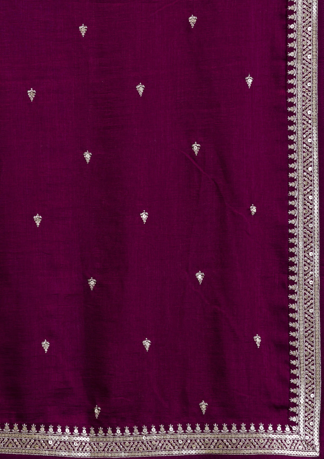 Wine Zariwork Raw Silk Readymade Salwar Suit-Koskii