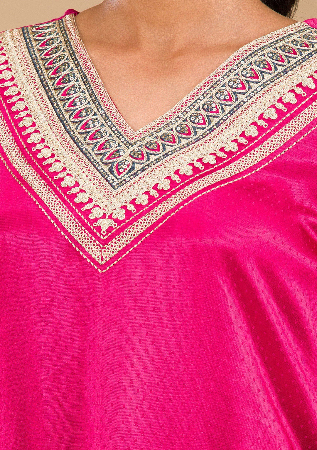 Wine Zariwork Satin Readymade Salwar Suit-Koskii