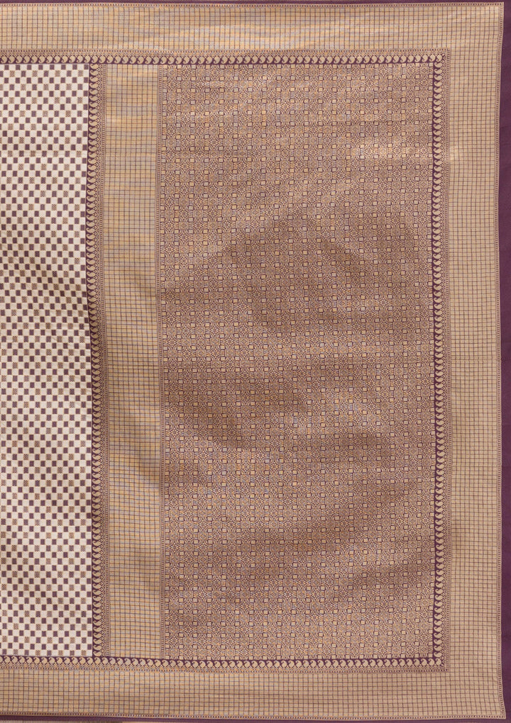 Wine Zariwork Silk Saree-Koskii