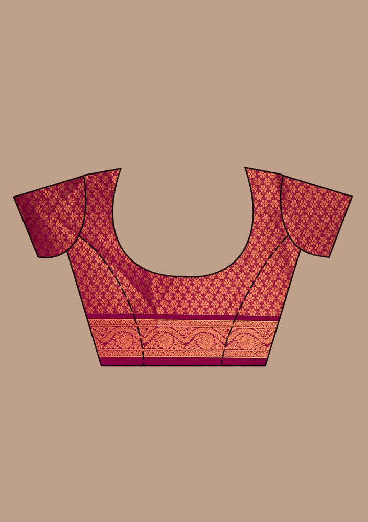 Wine Zariwork Soft Silk Saree-Koskii