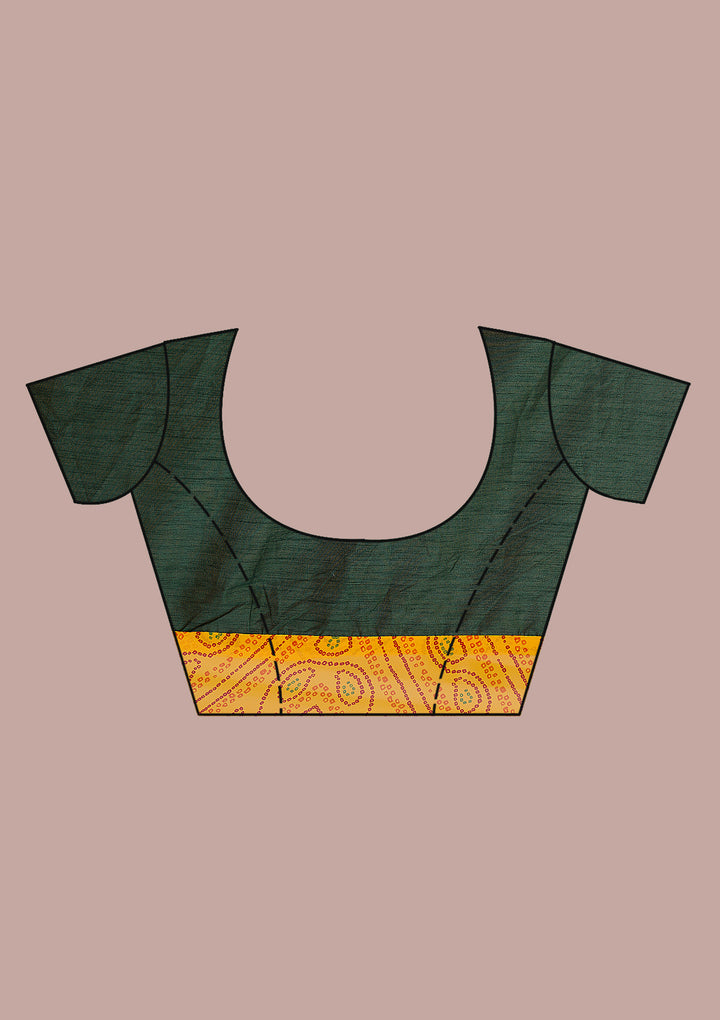 Yellow Bandhani Georgette Saree-Koskii