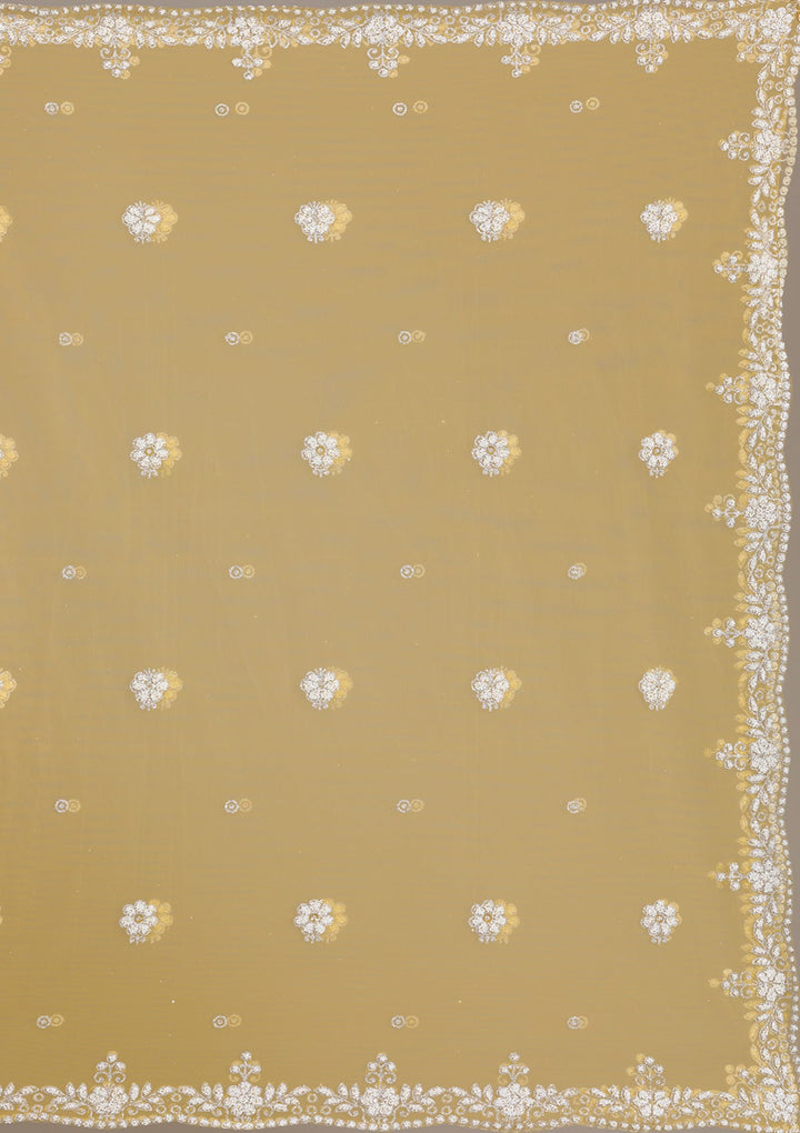 Yellow Pearlwork Net Gown-Koskii