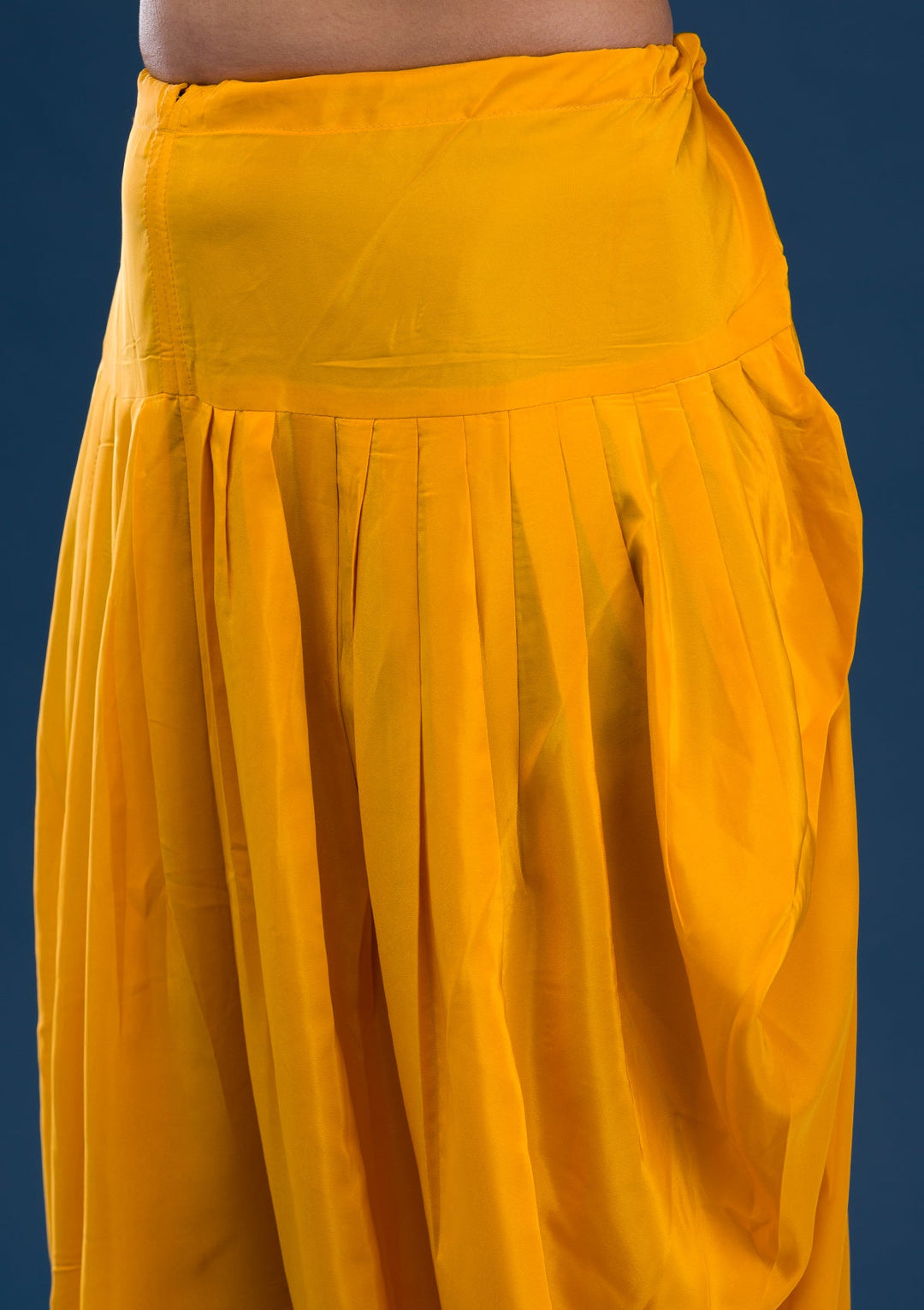 Yellow Printed Georgette Readymade Salwar Suit-Koskii