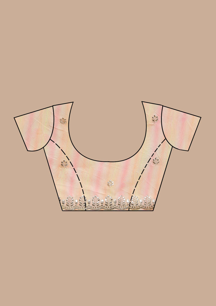 Yellow Printed Organza Saree-Koskii