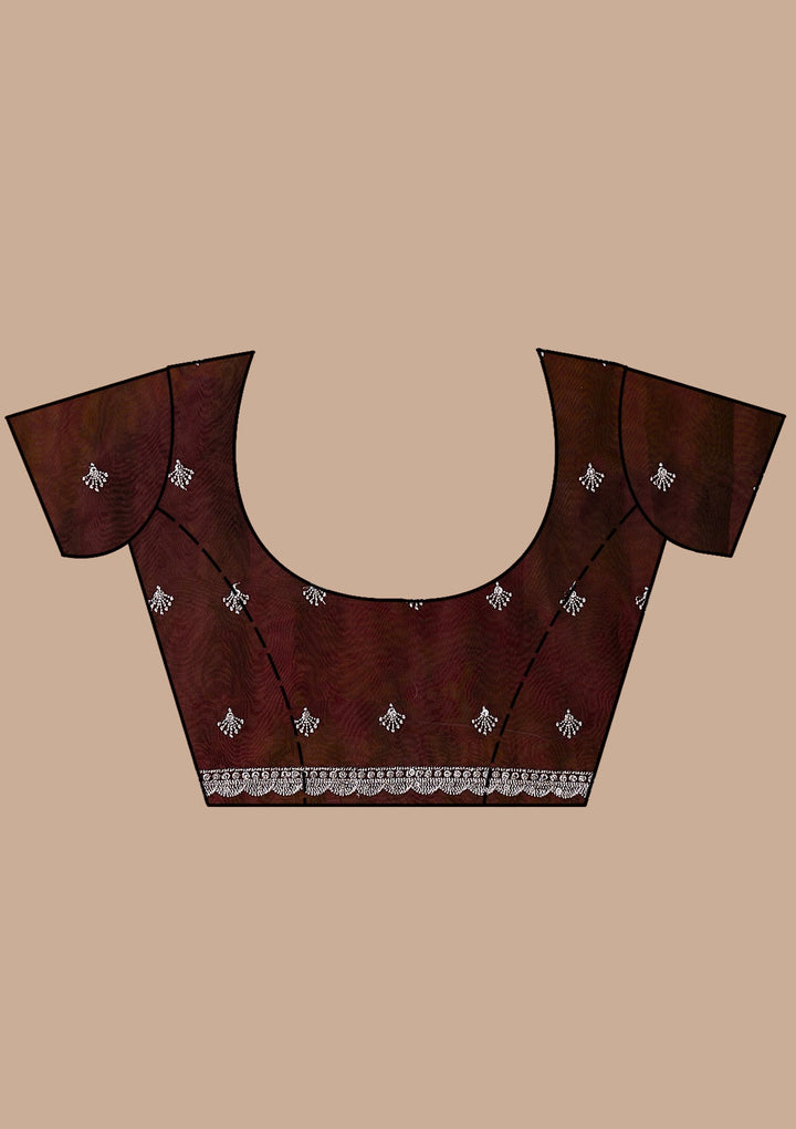 Yellow Printed Semi Crepe Saree-Koskii