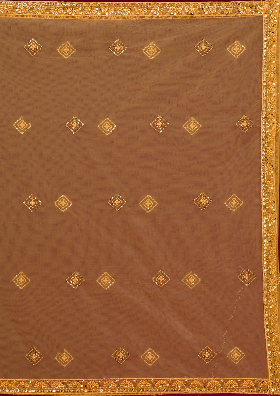 Yellow Sequins Net Readymade Lehenga-Koskii