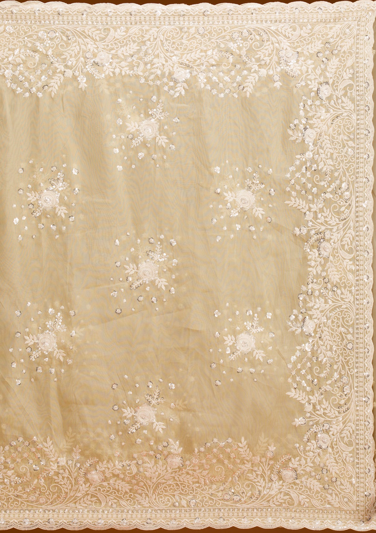 Yellow Sequins Tissue Saree