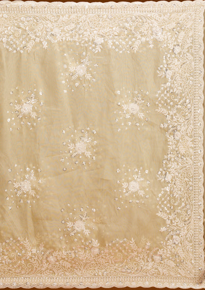 Yellow Sequins Tissue Saree