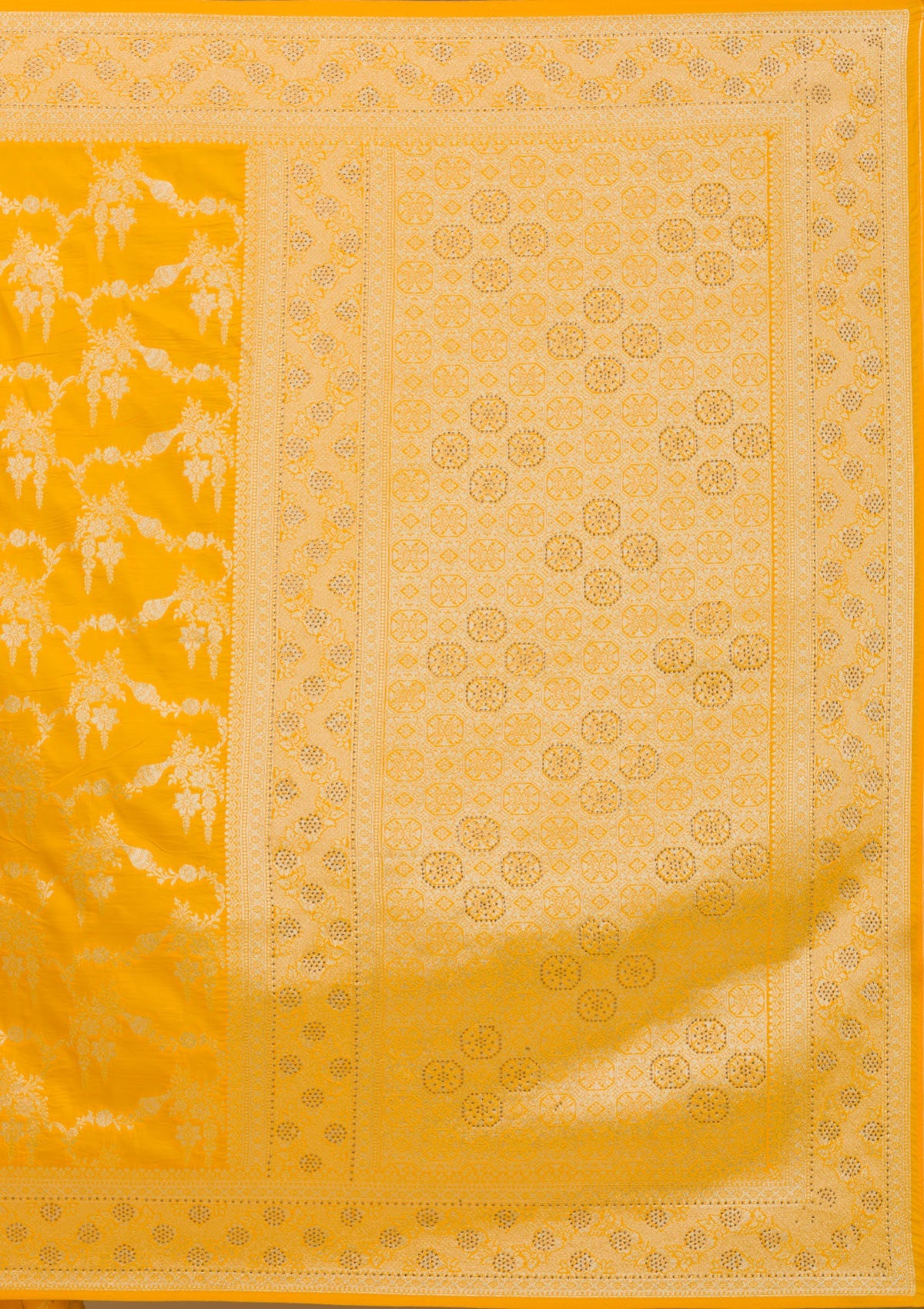 Yellow Stonework Art Silk Saree