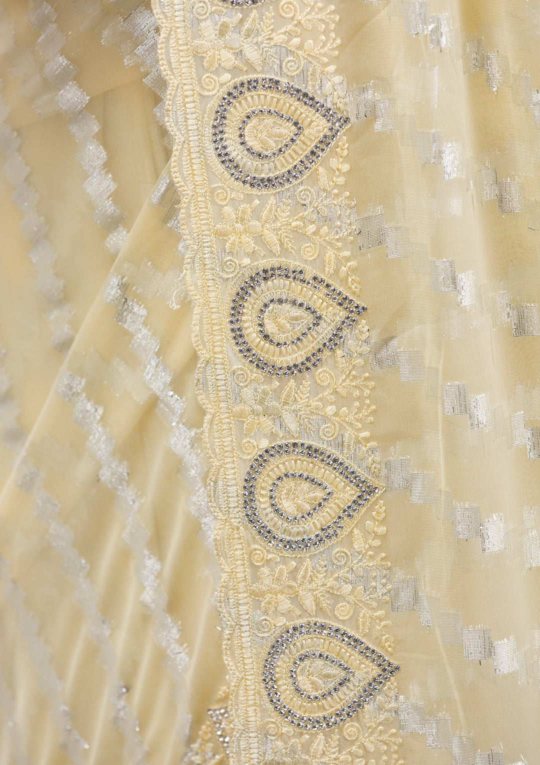 Baby Pink Sequins Georgette Designer Saree-Koskii
