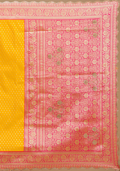 Yellow Stonework Soft Silk Saree