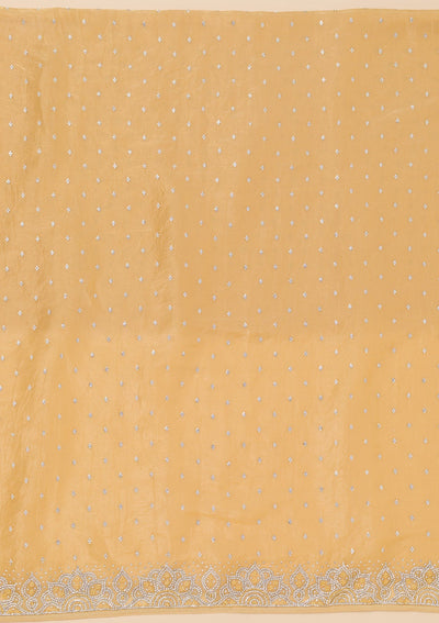 Yellow Stonework Tissue Unstitched Salwar Suit-Koskii