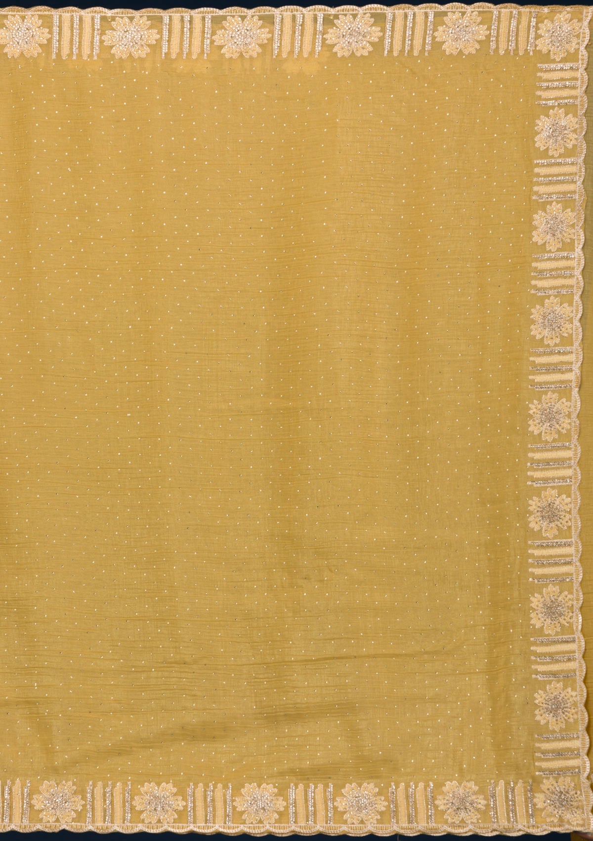 Yellow Stonework Tissue Saree