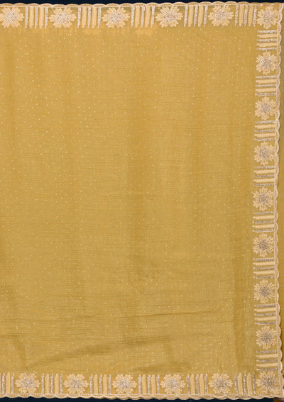 Yellow Stonework Tissue Saree