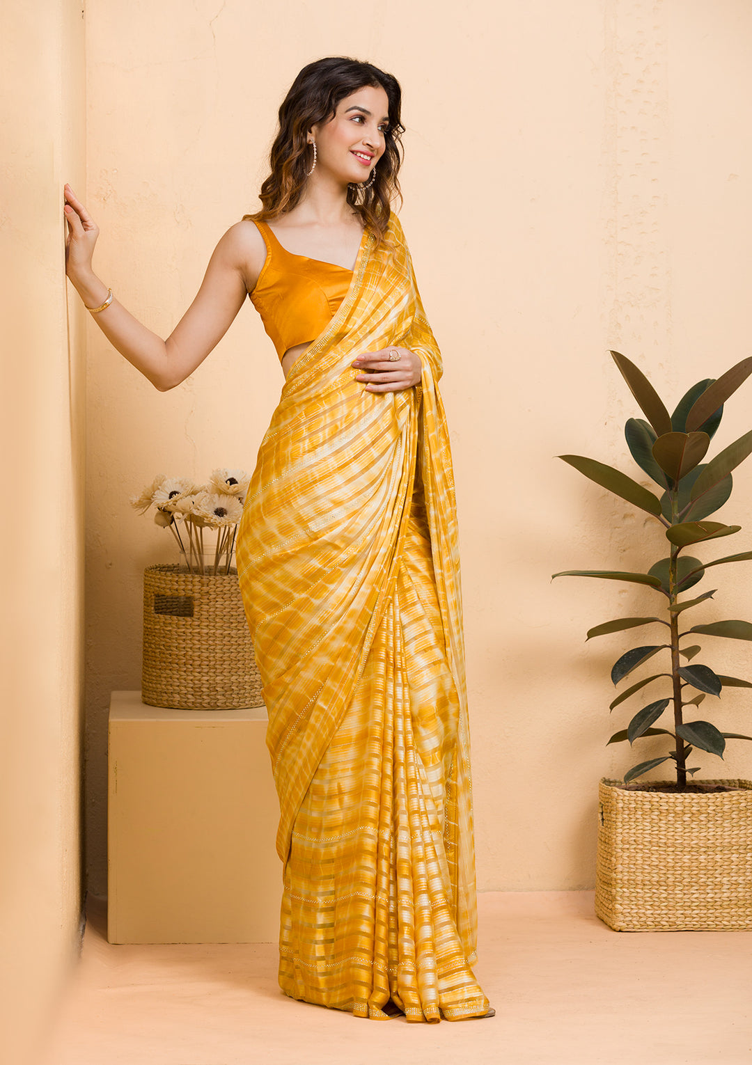 Dark Grey Zariwork Chanderi Designer Saree-Koskii