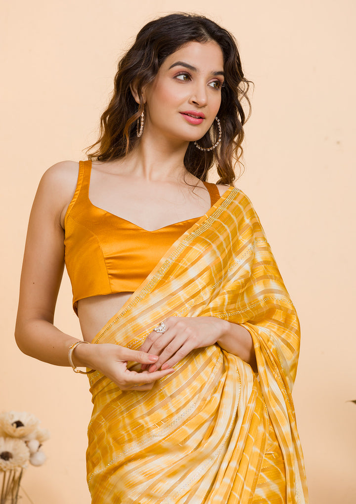 Dark Grey Zariwork Chanderi Designer Saree-Koskii