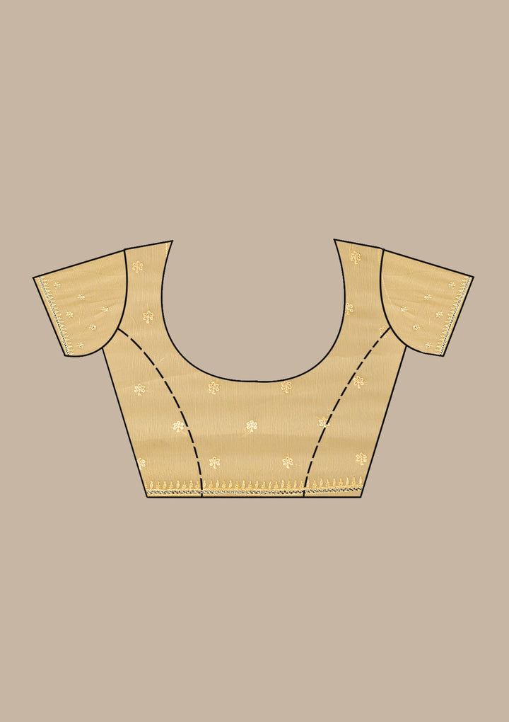 Yellow Threadwork Chiffon Saree-Koskii
