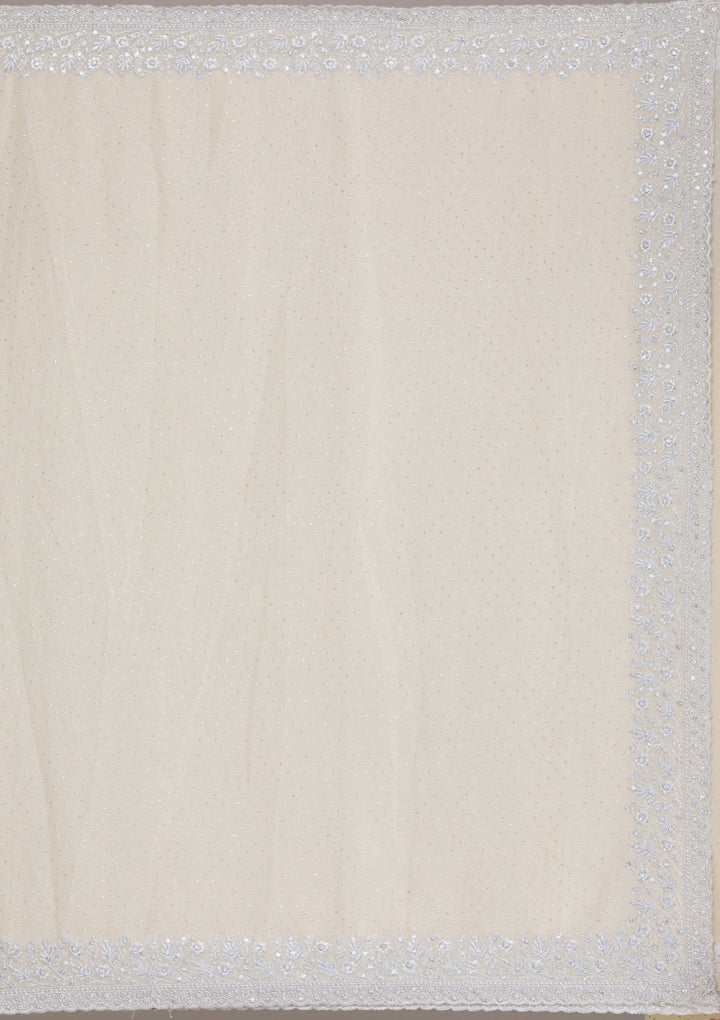 Yellow Threadwork Georgette Saree-Koskii