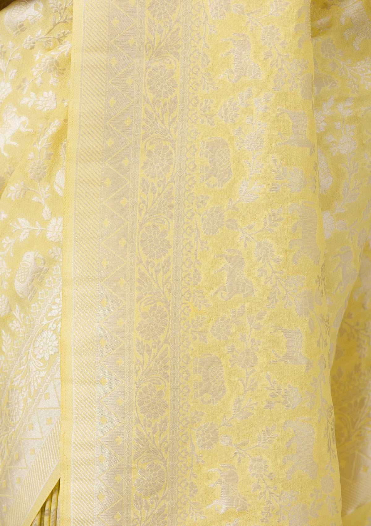 Yellow Zariwork Art Silk Saree