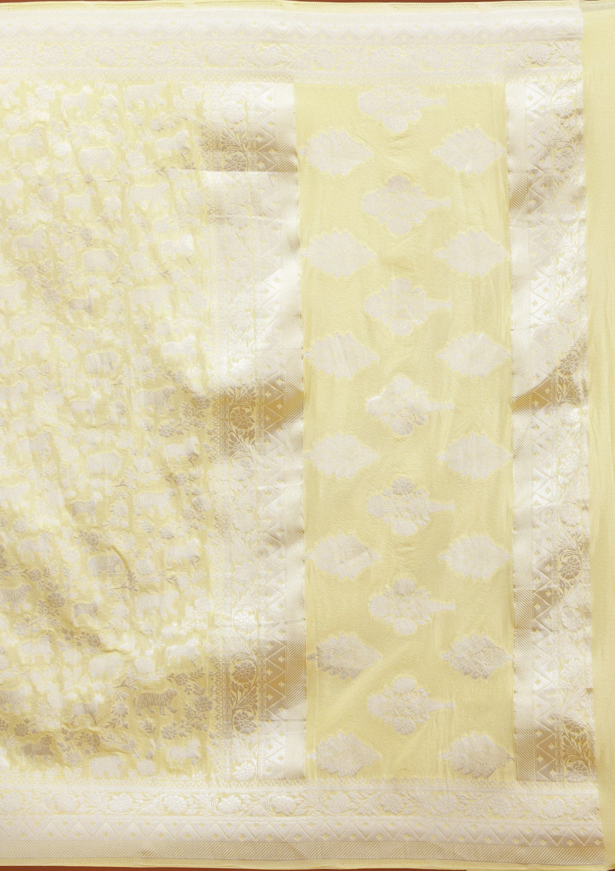 Yellow Zariwork Art Silk Saree