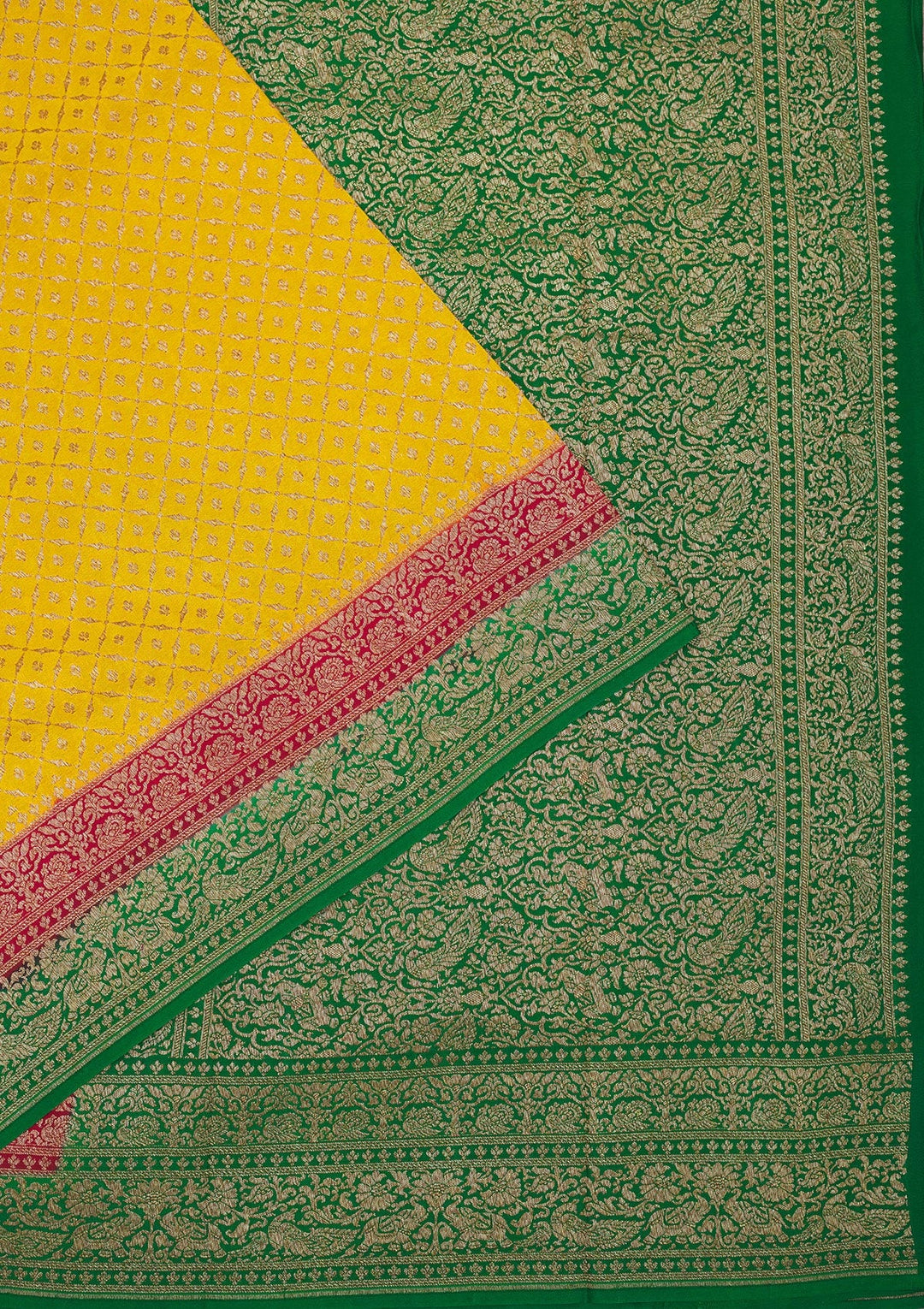 Yellow Zariwork Art Silk Saree