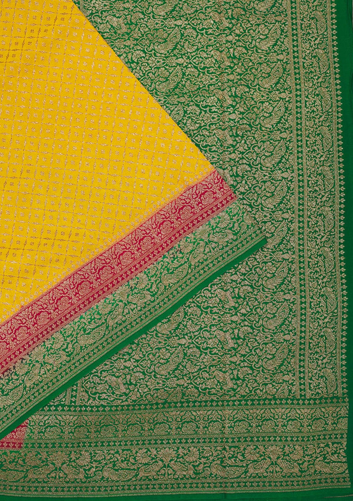 Yellow Zariwork Art Silk Saree