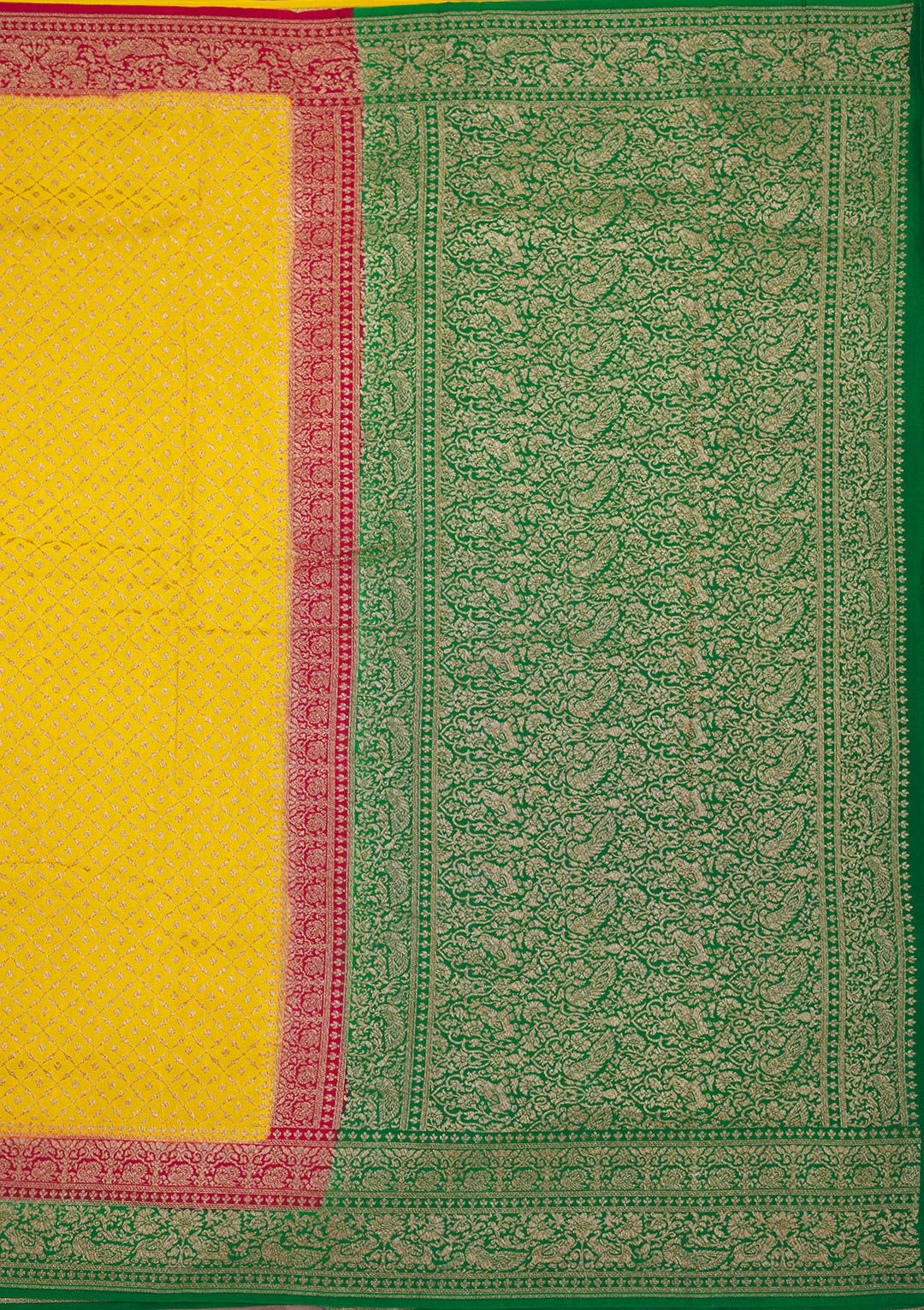 Yellow Zariwork Art Silk Saree