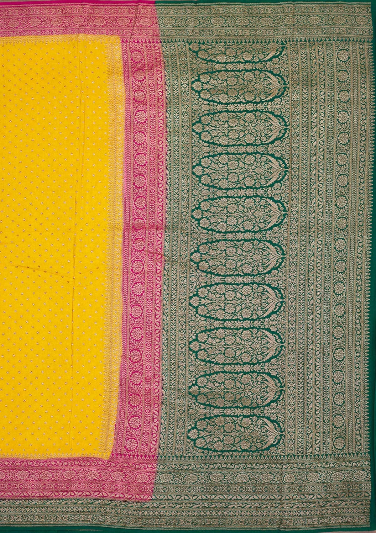 Yellow Zariwork Art Silk Saree