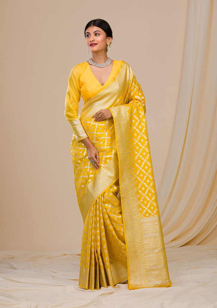 Gold Stonework Satin Designer Saree-Koskii
