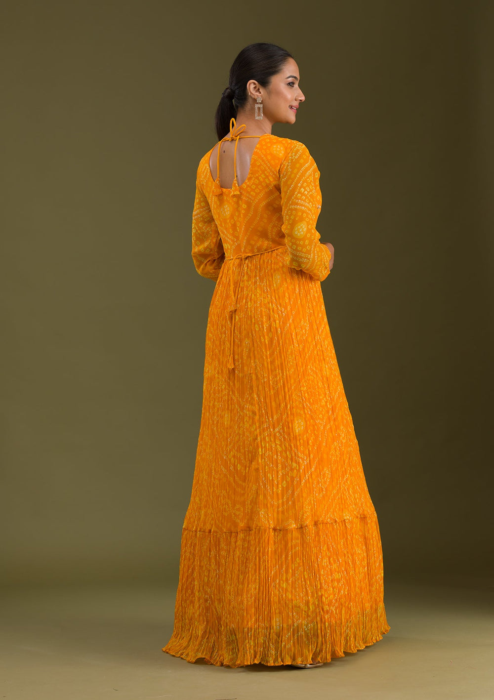 Yellow Zariwork Georgette Readymade Salwar Suit-Koskii
