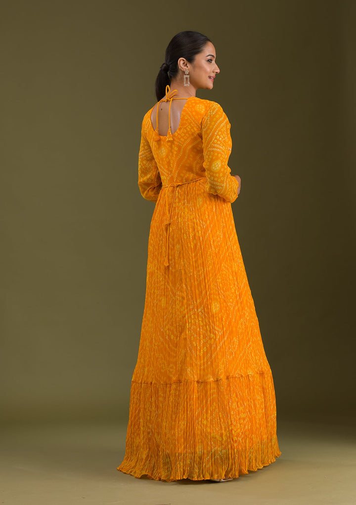 Yellow Zariwork Georgette Readymade Salwar Suit-Koskii