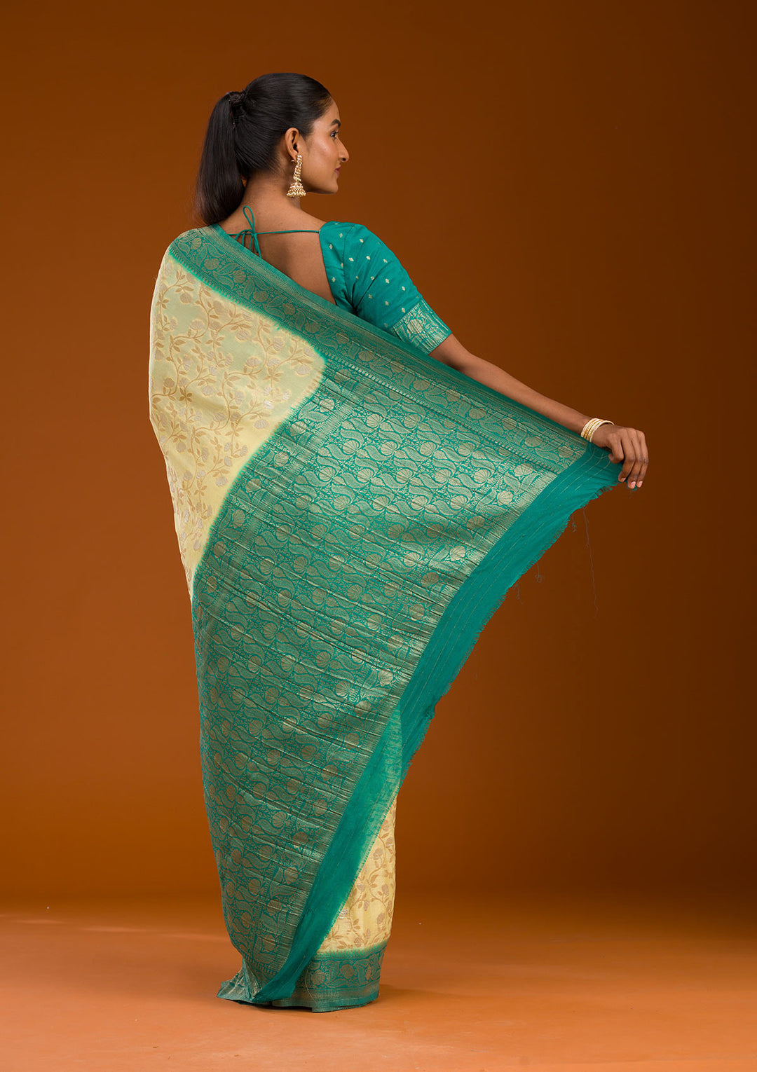 Yellow Zariwork Georgette Saree