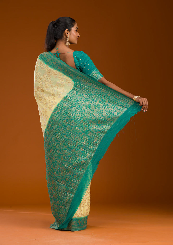 Yellow Zariwork Georgette Saree