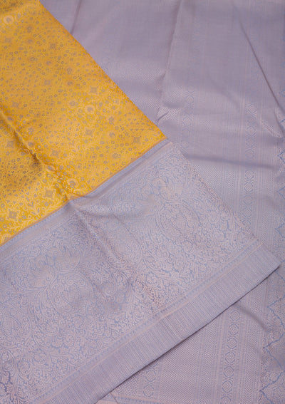 Yellow Zariwork Pure Silk Saree-Koskii