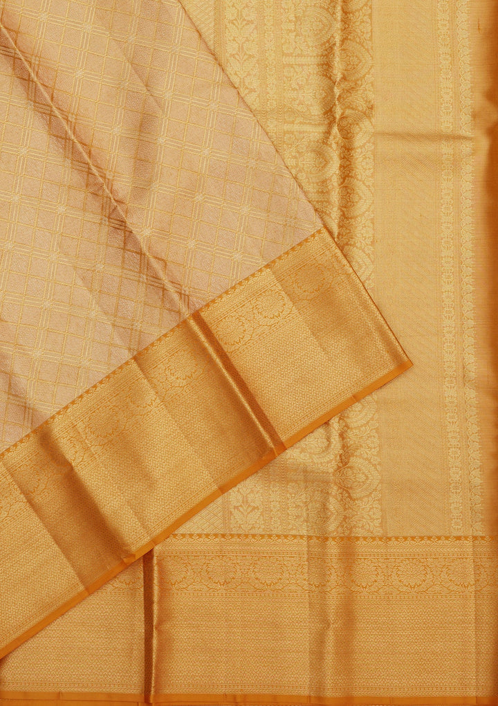 Yellow Zariwork Pure Silk Saree-Koskii