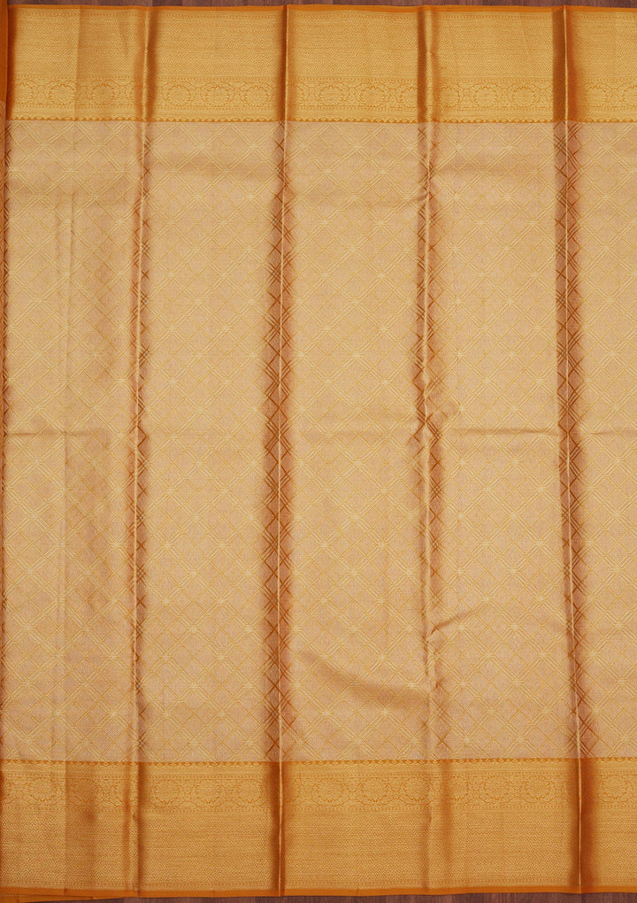 Yellow Zariwork Pure Silk Saree-Koskii