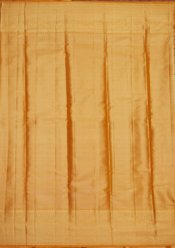 Yellow Zariwork Pure Silk Saree-Koskii