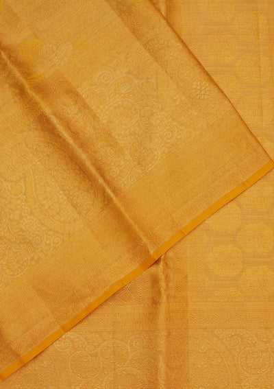 Yellow Zariwork Pure Silk Saree-Koskii