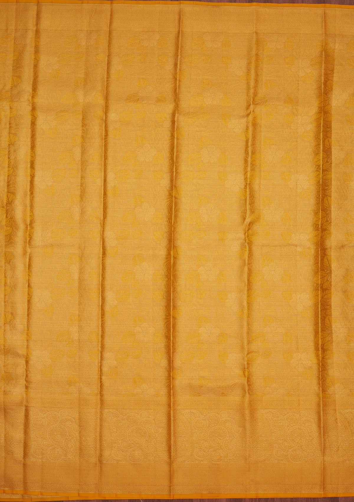 Yellow Zariwork Pure Silk Saree-Koskii