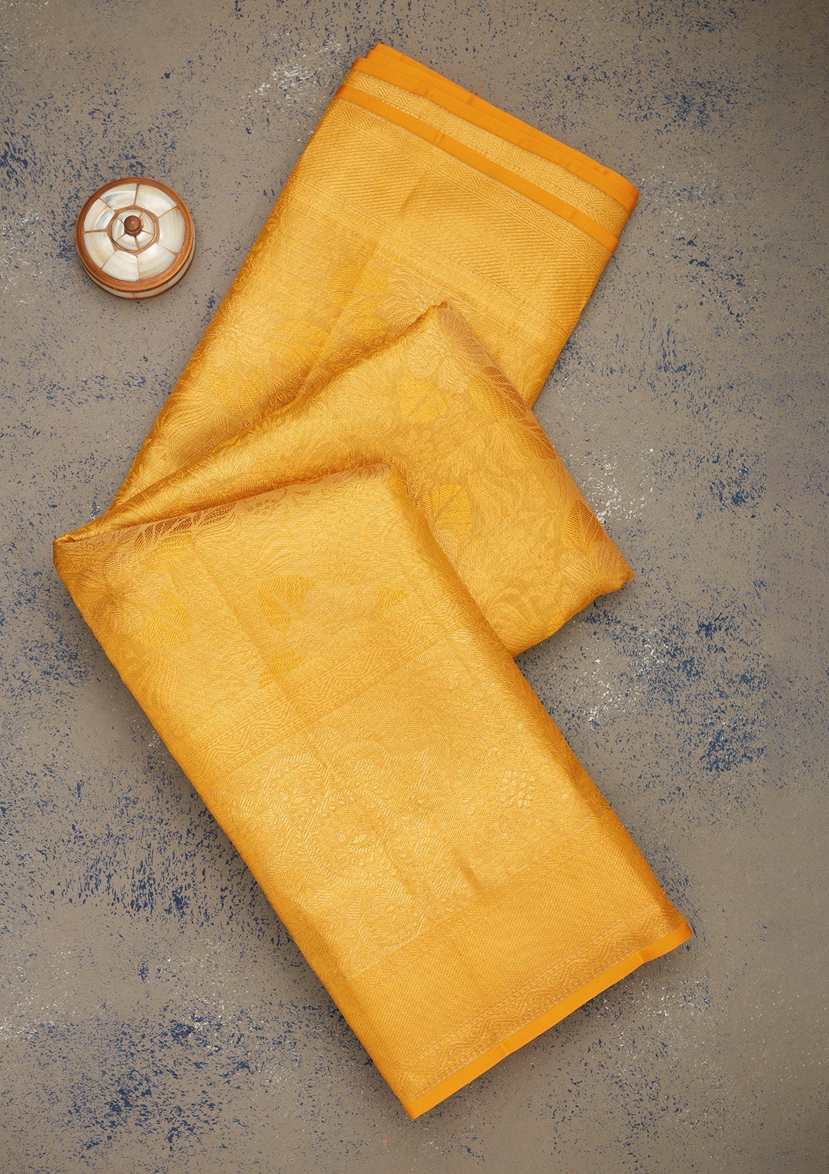 Yellow Zariwork Pure Silk Saree-Koskii