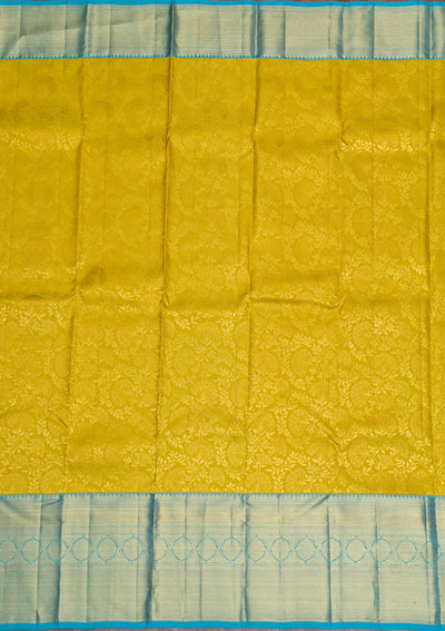 Yellow Gold Zariwork Pure Silk Saree - Koskii